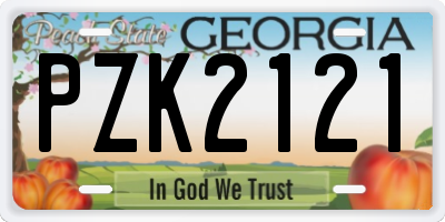 GA license plate PZK2121