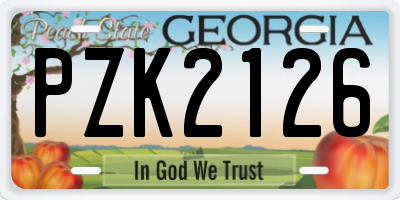 GA license plate PZK2126