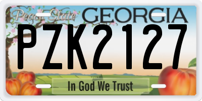 GA license plate PZK2127