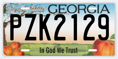 GA license plate PZK2129