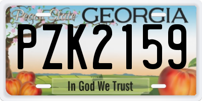 GA license plate PZK2159