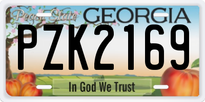 GA license plate PZK2169
