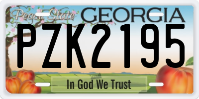 GA license plate PZK2195