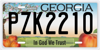 GA license plate PZK2210