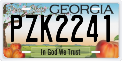 GA license plate PZK2241
