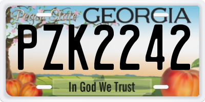 GA license plate PZK2242