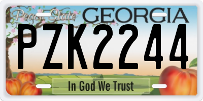 GA license plate PZK2244