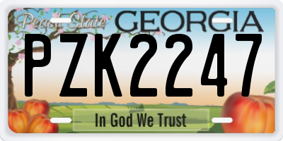 GA license plate PZK2247