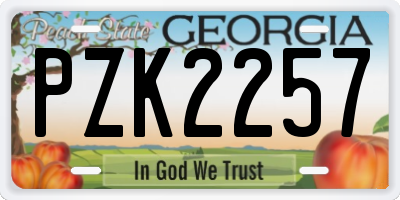 GA license plate PZK2257