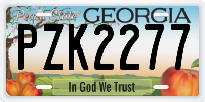 GA license plate PZK2277