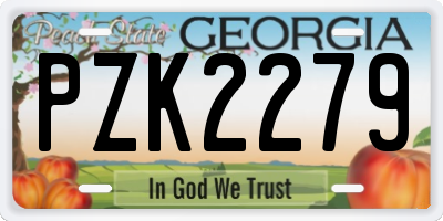 GA license plate PZK2279