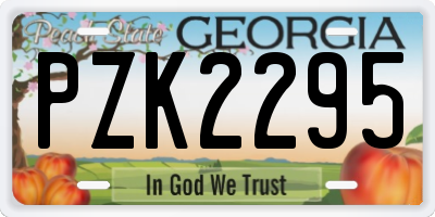 GA license plate PZK2295