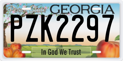 GA license plate PZK2297