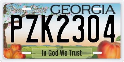 GA license plate PZK2304