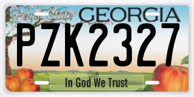 GA license plate PZK2327