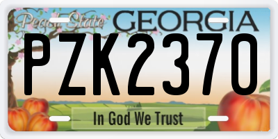 GA license plate PZK2370
