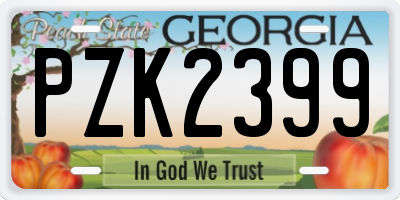 GA license plate PZK2399