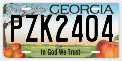 GA license plate PZK2404