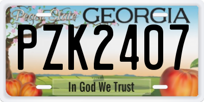 GA license plate PZK2407