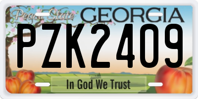 GA license plate PZK2409