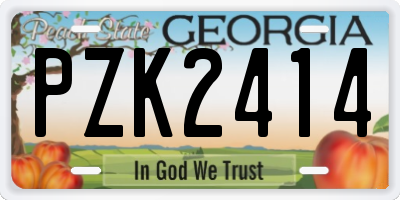 GA license plate PZK2414