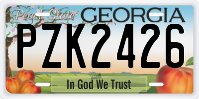 GA license plate PZK2426