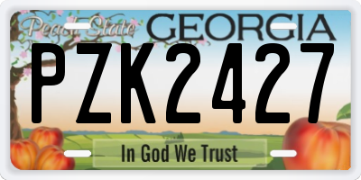 GA license plate PZK2427