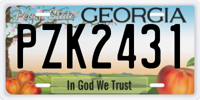 GA license plate PZK2431