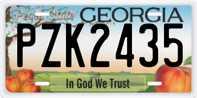 GA license plate PZK2435