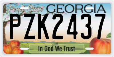GA license plate PZK2437