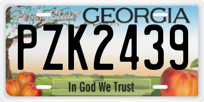 GA license plate PZK2439
