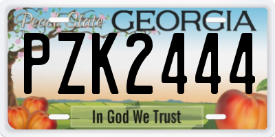 GA license plate PZK2444