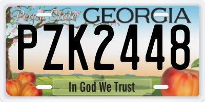 GA license plate PZK2448