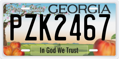 GA license plate PZK2467