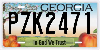GA license plate PZK2471