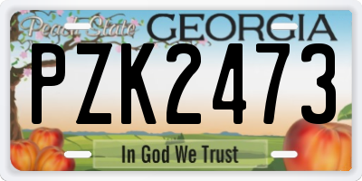 GA license plate PZK2473