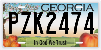 GA license plate PZK2474