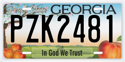 GA license plate PZK2481