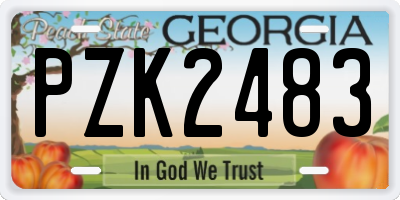 GA license plate PZK2483