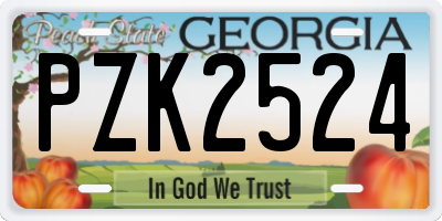 GA license plate PZK2524