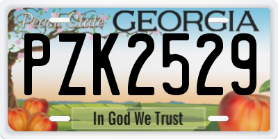 GA license plate PZK2529