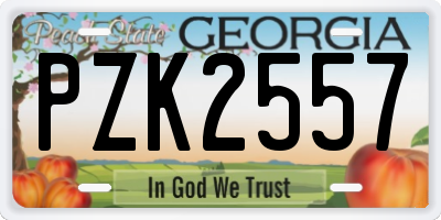 GA license plate PZK2557
