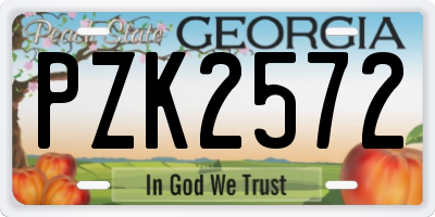 GA license plate PZK2572