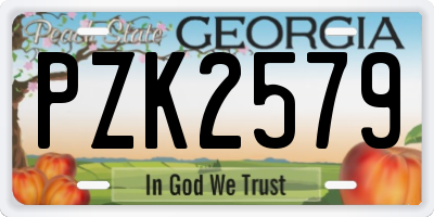 GA license plate PZK2579