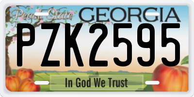 GA license plate PZK2595