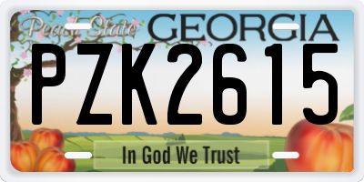 GA license plate PZK2615