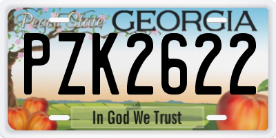 GA license plate PZK2622