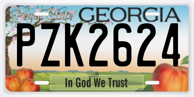GA license plate PZK2624