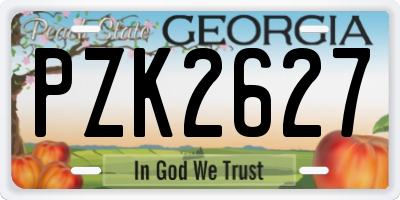 GA license plate PZK2627