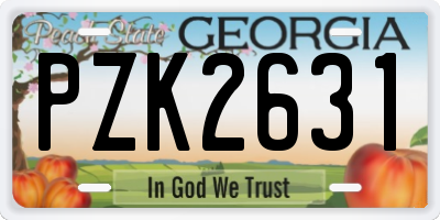 GA license plate PZK2631